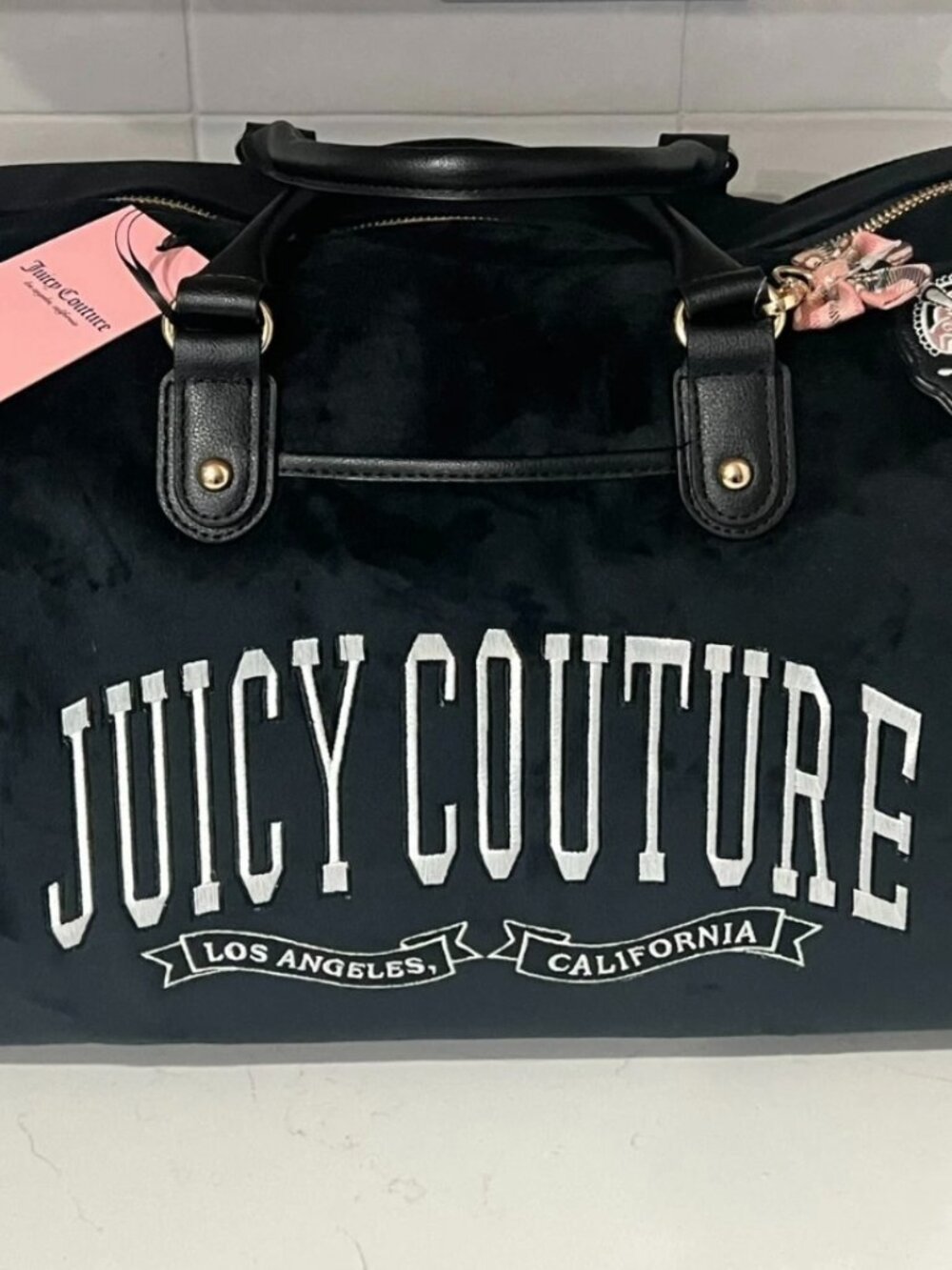 JUICY COUTURE UNIVERSITY Weekender Travel Duffle Bag Tote Luggage NWT Black $109